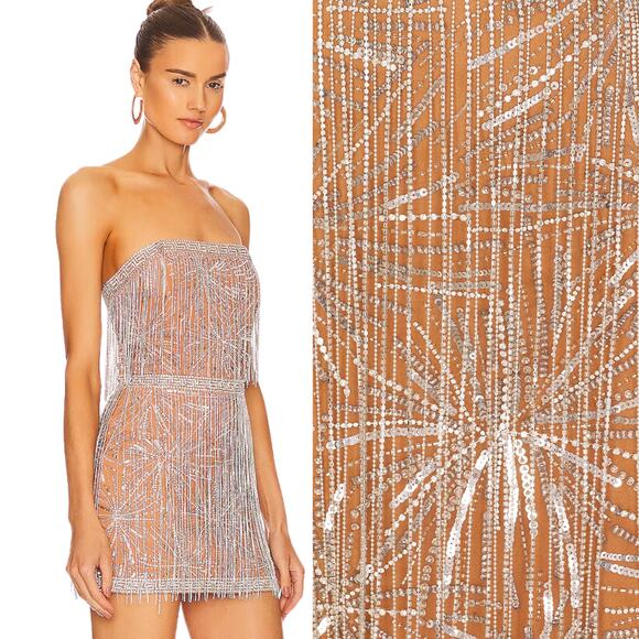 Retrofete Dixie Dress in Silver & Nude NWT Size XS - Picture 2 of 3